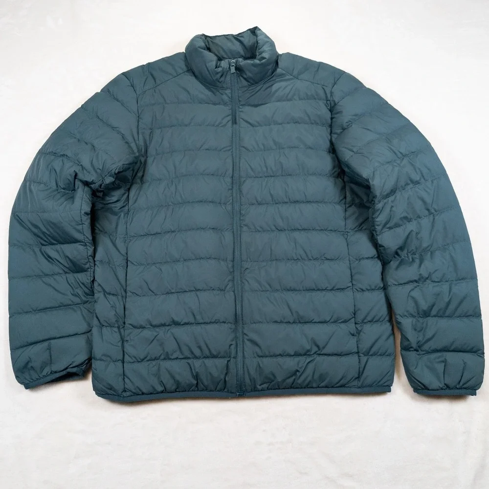 LOT 2 Uniqlo Ultra Light Down Filled Jacket Mens S Red Green Full Zip Puffer
